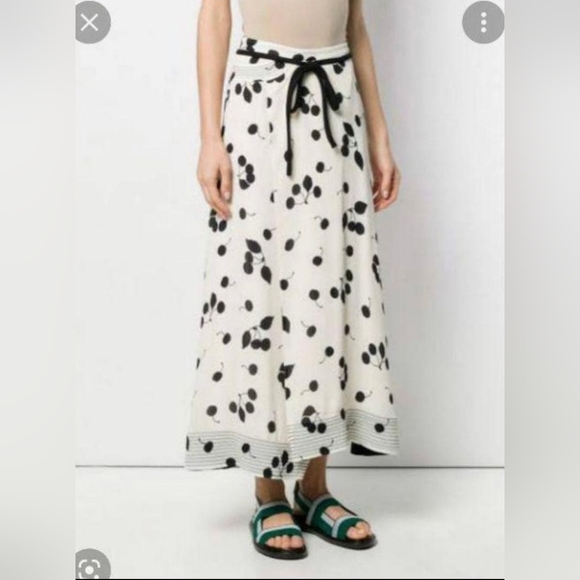 3.1 Phillip Lim Dresses & Skirts - 3.1 Phillip Lim Cerise Banded Tie-Waist Side Slit Black White Wrap Skirt Size 2